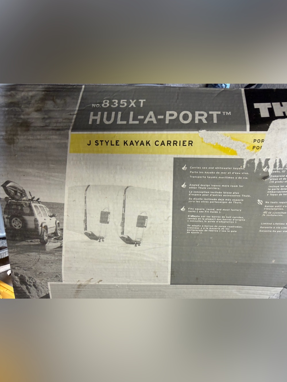 Thule Hull-A-Port J Style Kayak Carrier - Black/Gray - Older Style